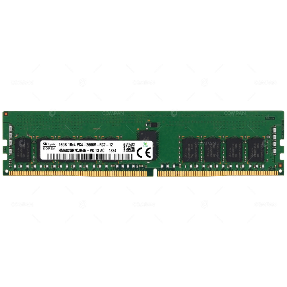 HMA82GR7CJR4N-VK HYNIX MEMORY 16GB 1RX4 PC4 2666V ECC RDIMM DDR4 21300V -